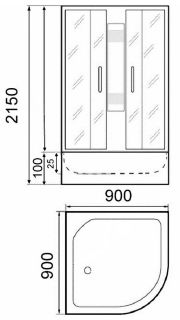 Душевая кабина Parly Acrilic 90x90см AE911